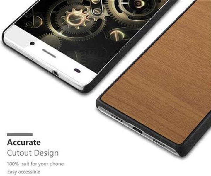Actual product image Cadorabo Hard Cover Woody Cover (Huawei P8 Lite)