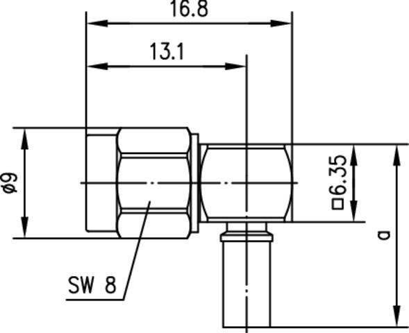 Produktbild Telegärtner SMA-Kabelwinkelstecker Crimp G01 C0405, G01 (RG-58 C/U), Gold (Standard)