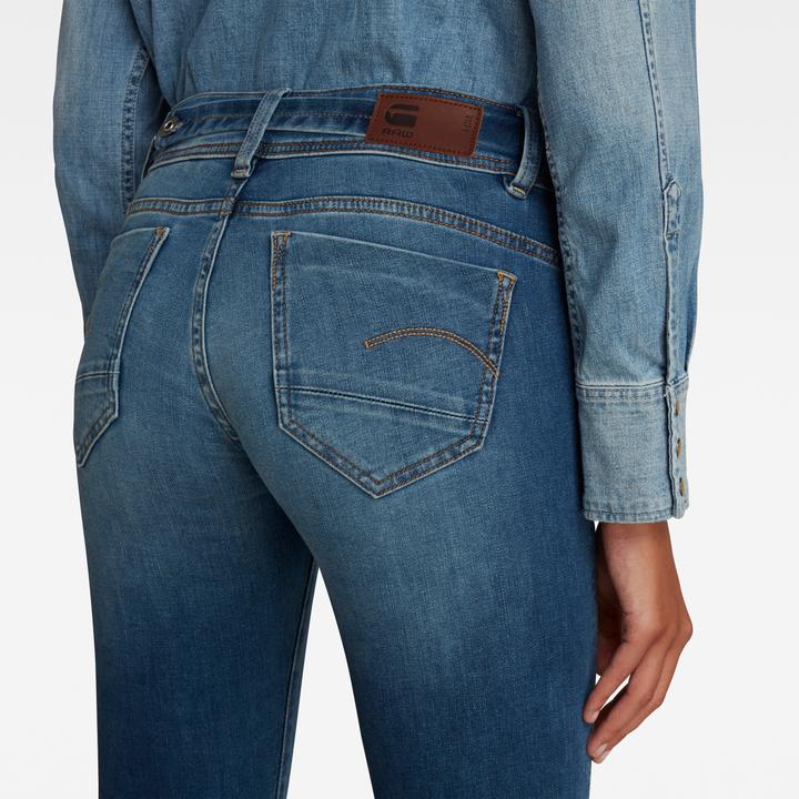 Actual product image G-Star Midge Zip Mid Straight Jeans medium indigo aged (W26/L30)