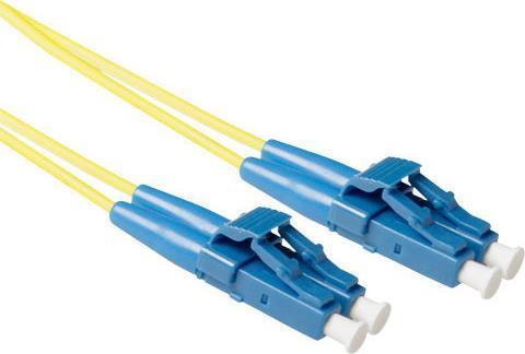 Produktbild 1 meter LSZH Singlemode 9/125 OS2 short boot fiber patch cable duplex with LC connectors (CAT6, 1 m)
