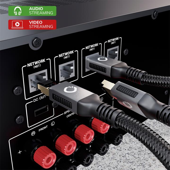 Actual product image Oehlbach RJ45 streaming network cable 3.0m (CAT8.1, 3 m)