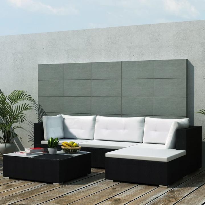 Produktbild VidaXL 5-tlg. Garten-Lounge-Set mit Kissen Poly Rattan