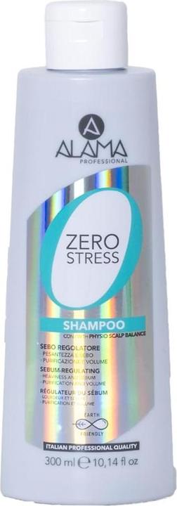Alama Professional Alama Zero Stress Seboregulator Shampoo für fettiges Haar 300ml (300 ml, Flüssiges Shampoo)