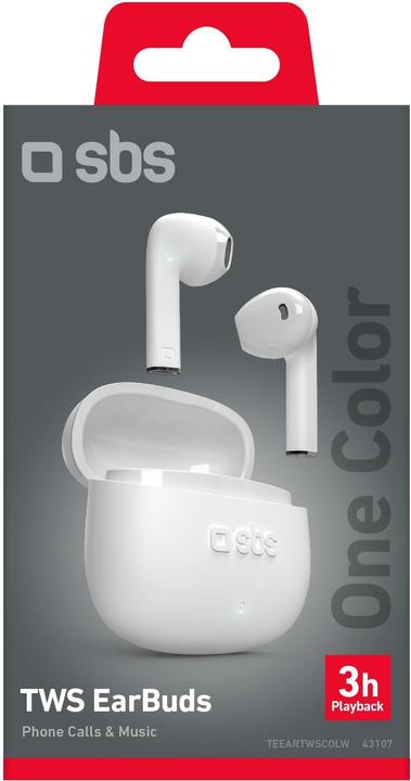 Produktbild SBS One Color Semi-In-Ear weiá TWS-BT-Headset (90 h, Kabellos)