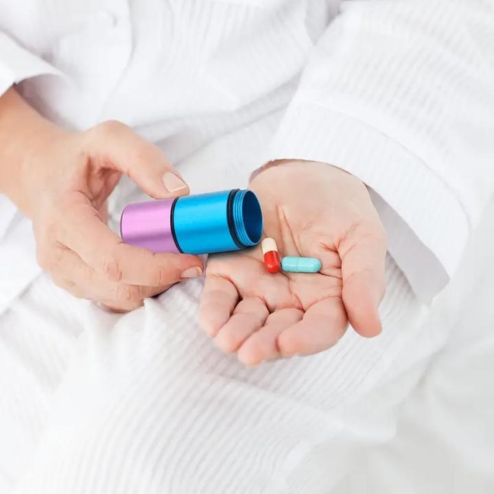 Actual product image Cbx Pill box with key ring and carabiner