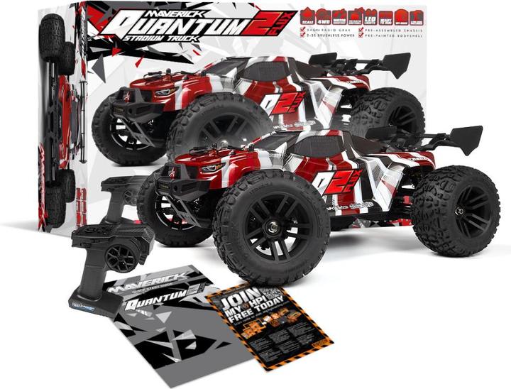 Actual product image Maverick Quantum2 XT Flux 1/10th Stadium Truck - Red (RTR Ready-to-Run)