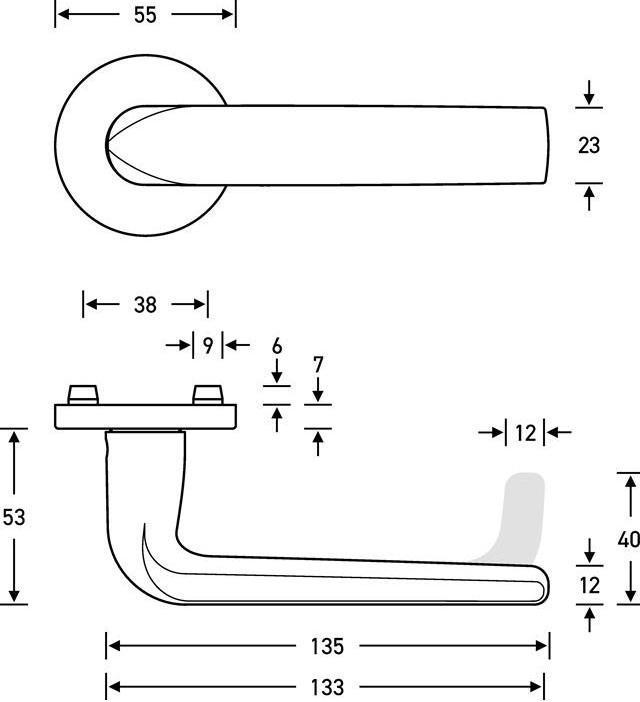 Image du produit FSB Garniture à rosette 12 1267 acier inoxydable 6204 rond BB DIN gauche / droite D/D (Poignée de porte)