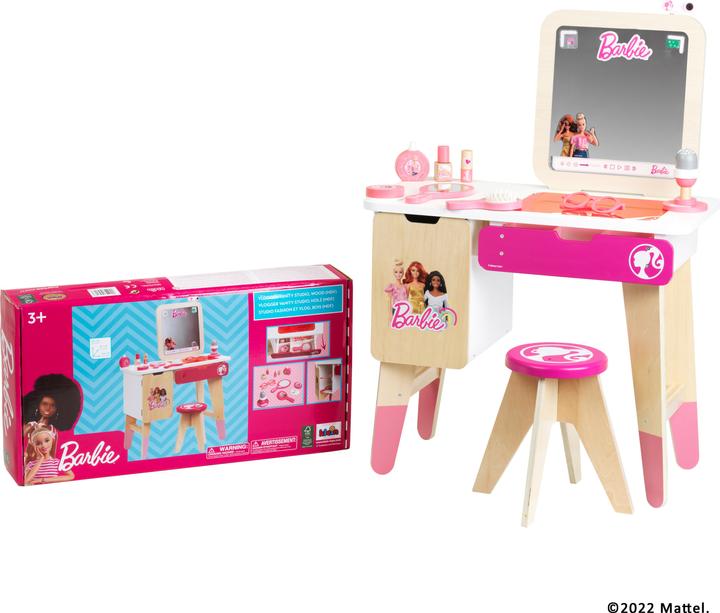 Image du produit Theo Klein 5716 Barbie - Coiffeuse et studio de vlogging, bois (MDF) (55 x 30 x 83 cm)