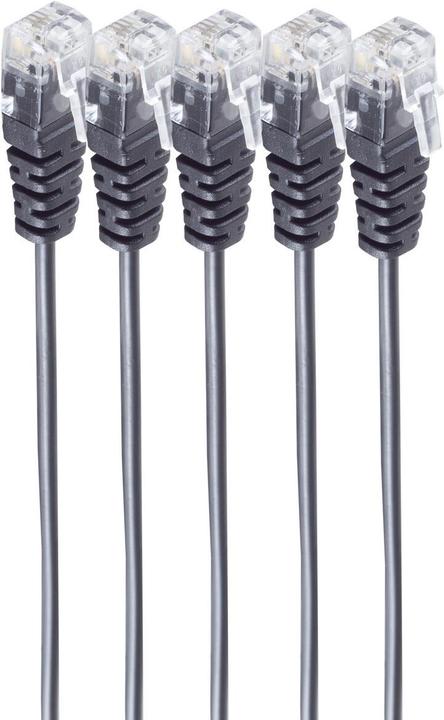 Produktbild Shiverpeaks ®-BASIC-S--Telefon-Anschlusskabel, RJ11 Stecker auf RJ11 Stecker, Rundkabel, schwarz, Flexibel, Kupf