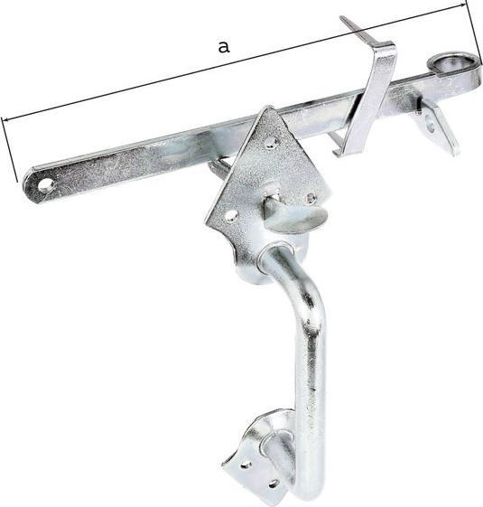 Produktbild GAH Klinkenset 260 mm galvanisch, gelb verzinkt für Flechtzaun- und leichte Holztore (1 Stk.)