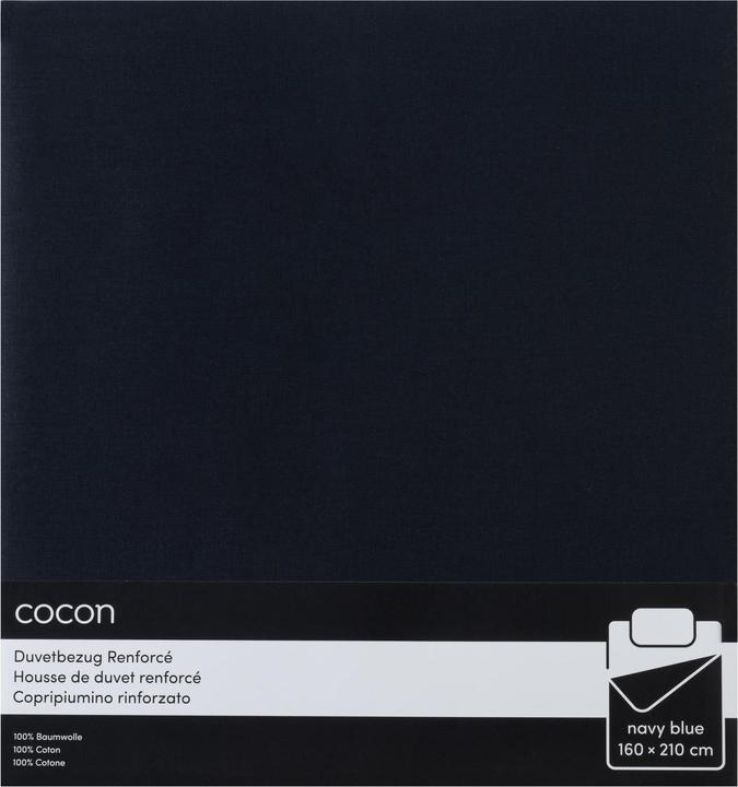 Cocon Duvetbezug Renforcé 160 x 210 cm, Marineblau (Duvet cover, 160 x 210 cm)