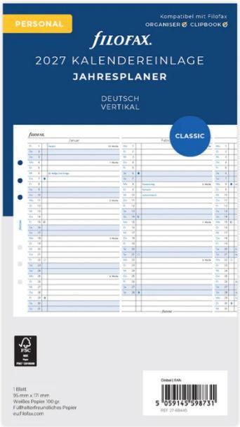 Filofax PE JAHRESPL.2027 VERTIKAL