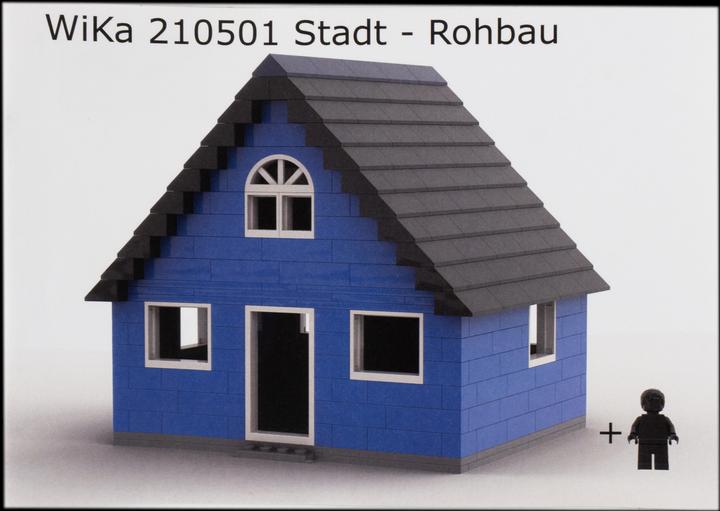 Produktbild LEGO Stein-Experte MOC Rohbau Haus m. schwarzem Dach + 1 Minifigur NEU! 1 Set