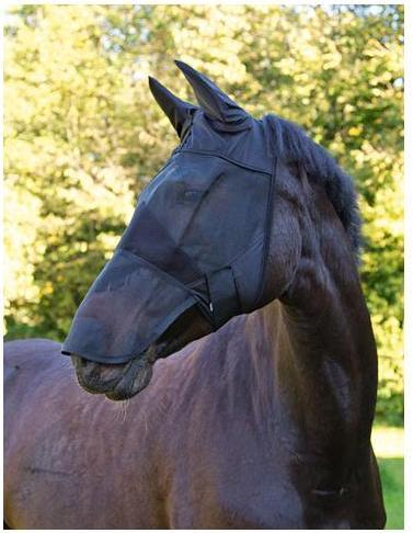 Kerbl Masque anti-mouches avec protection des oreilles et des narines