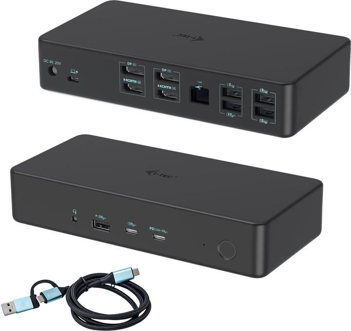Actual product image i-tec Cadual4kdockpd2 (USB-C, Thunderbolt, 13 Ports)