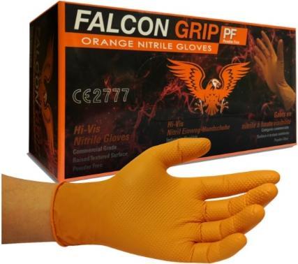 Actual product image Manser HWC 100 disposable nitrile gloves "FALCON GRIP" - orange - size XL (XL)