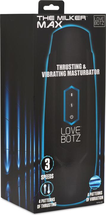 Actual product image XR Brands Thrusting and Vibrating Masturbator - Black