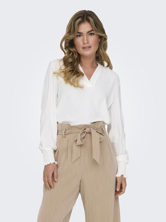 Produktbild Only Normal geschnitten Rundhals Gesmokte Ärmelbündchen Voluminöser Armschnitt Top Top (XS)