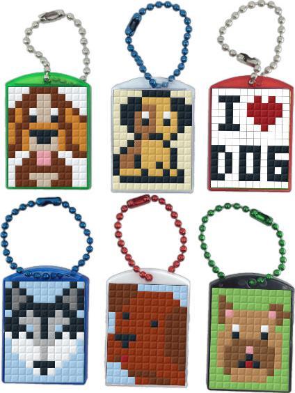 Produktbild pixeln.ch Schlüsselanhänger 6er Geschenk Set - Hunde