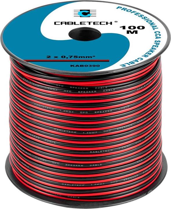 Produktbild Cabletech CCA Lautsprecherkabel 0 75mm schwarz-rot (0.12 m)