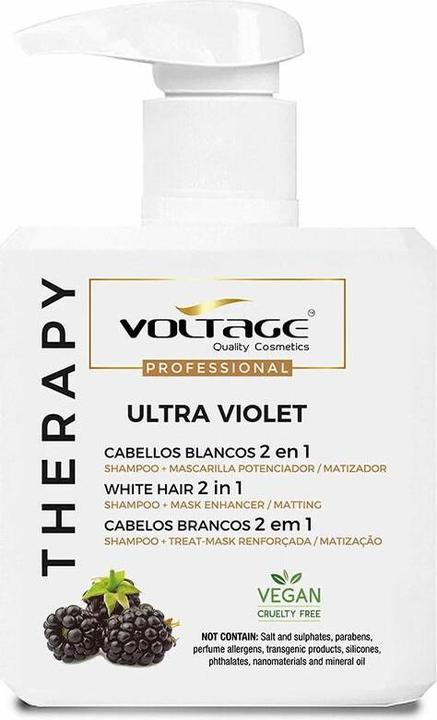 Immagine prodotto DVA Electric THERAPY ULTRA VIOLET cabellos blancos 2 en 1 champú-mascaril (500 ml, Shampoo liquido)