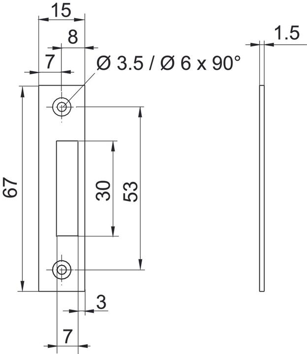 Actual product image Kaba Flat strike plate 1012 (Striking plate)