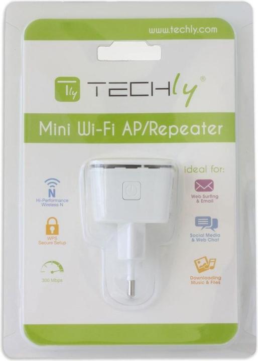 Actual product image Techly I-WL-REPEATER7 Network expansion module Network repeater 10 (300 Mbit/s, 300 Mbit/s)