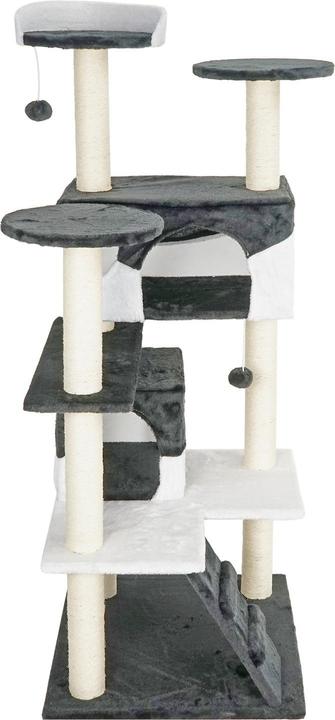 Image du produit Wiltec Arbre à chat gris / blanc 130cm Arbre d’escalade Arbre de grattage Jeu Chats (130 cm, Gris, Blanc)