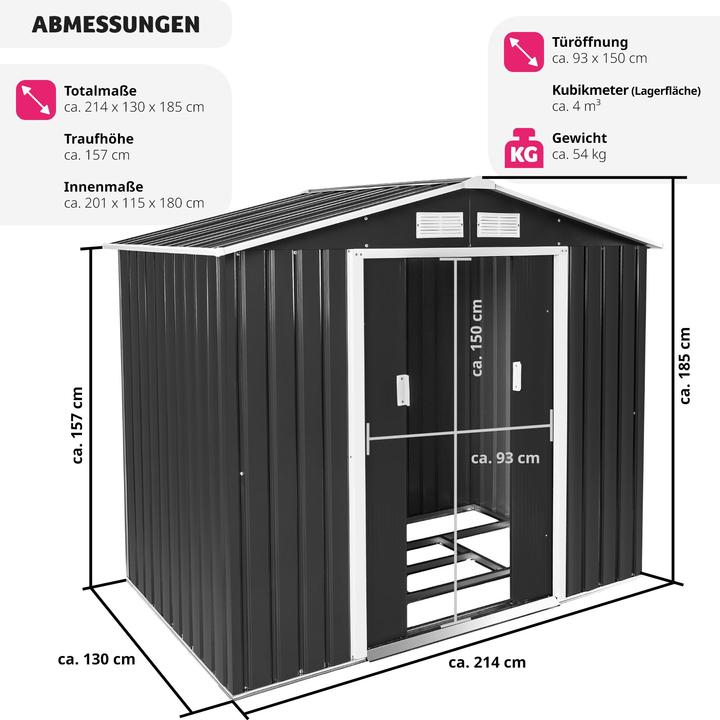 Actual product image tectake Shed with saddle roof