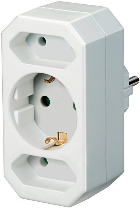 Actual product image Brennenstuhl Adapter plug earthing contact 3gang white (3 x, CEE 7/3)