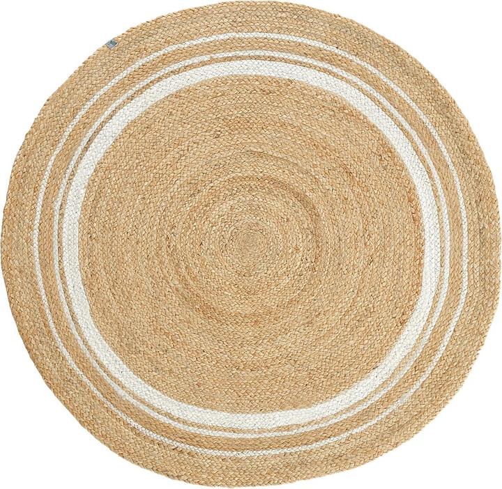 Produktbild Conceptum Hypnose Dustin 100% JUTE Round Oak|Beige Jute Underside Knitting Pattern Handmade Weaving (90 x 90 cm)