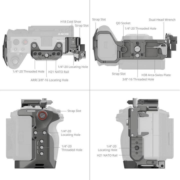 Immagine prodotto SmallRig Kit gabbia avanzata a sgancio rapido HawkLock (Accessori per gabbie, Gabbietta)