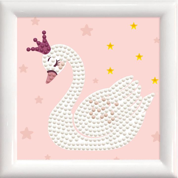 Produktbild Diamond Dotz Original Diamond Painting "Swan Princess" 9,5 x 9,5 cm mit Bilderrahmen, Bastelset m
