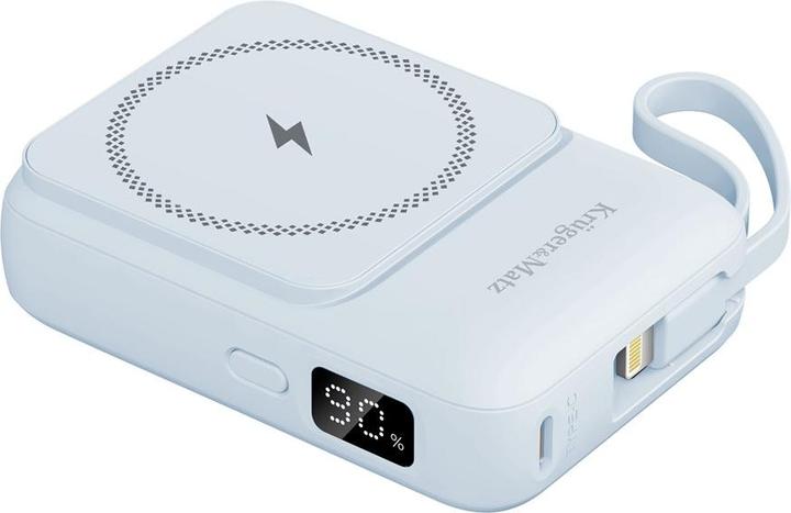 Wekome Kruger&Matz 10000 mAh Mag Safe Induktions-Powerbank mit Kabel Blau