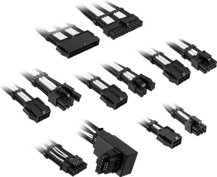 Produktbild Kolink Core Pro Braided Cable Extension Kit 12V-2x6 Typ 1 - Jet Black/Brilliant White (0.99 m)