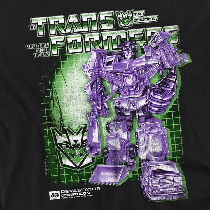 Actual product image Transformers Mens Devastator Box 40th T-Shirt (4XL)