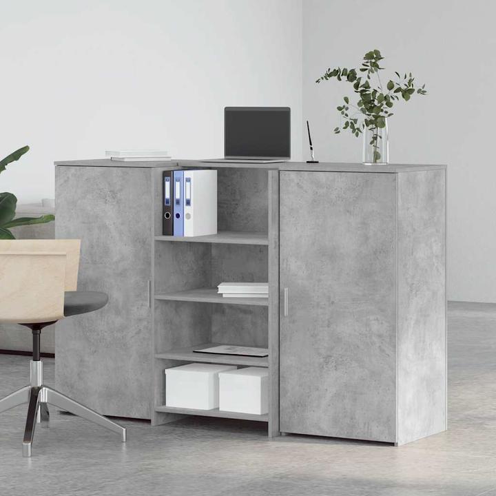 Image du produit VidaXL Comptoir d'accueil gris béton 155x50x103,5 cm Bois composite Comptoir d'accueil