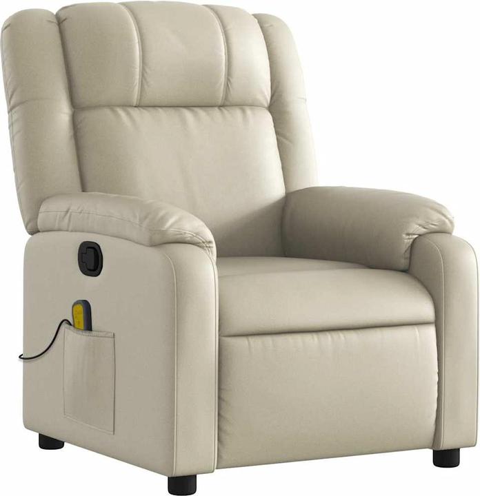 VidaXL Massagesessel Creme Kunstleder,Farbe: Creme,Material