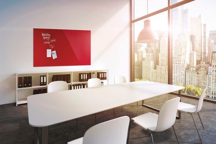 Actual product image Magnetoplan MAGNETOP. Design Glassboard 1200x900mm 13404006 intense red (1200 x 900 mm)