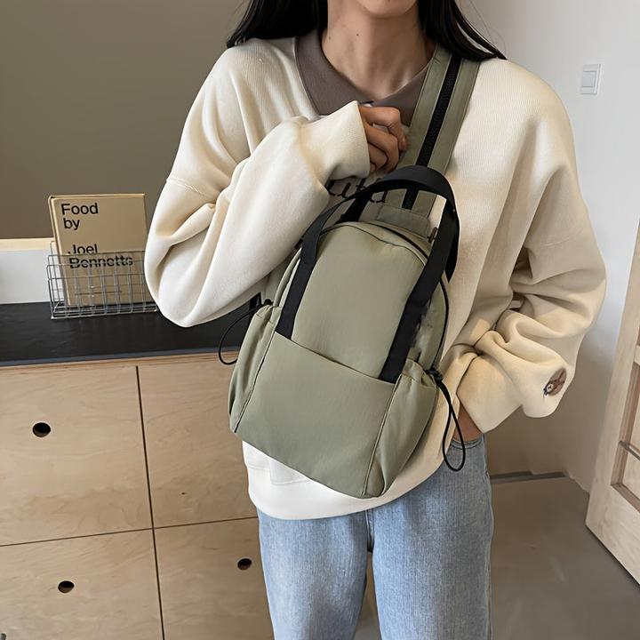 Immagine prodotto Only-Bags.Store Zaino in nylon leggero, borsa a tracolla alla moda, borsa fitness a tinta unita