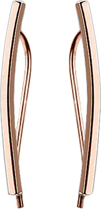 Produktbild Star Piercing Ohrring Ear Climber rosegold mit gebogenem Balken (Messing)
