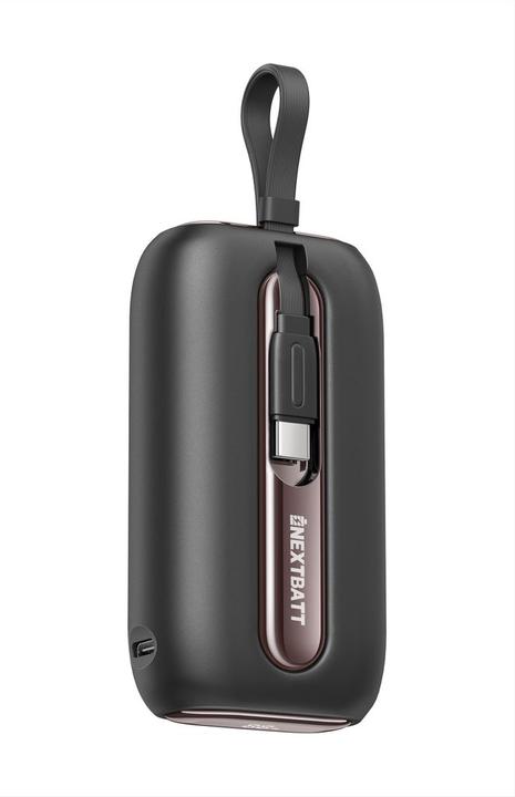 Actual product image Nextbatt Mini Powerbank with Quick Charge 10000mAh 22.5W with Dual Cables - Black (22.50 W)