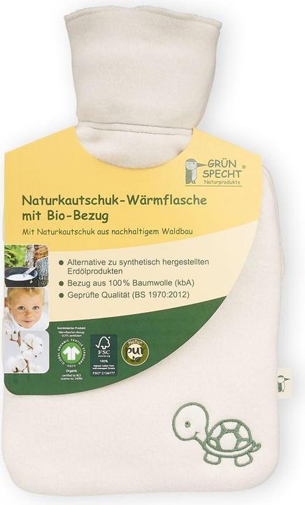 Grünspecht Kinder-Wärmflaschen Wärmflasche aus Naturkautschuk mit Bezug aus (0.60 l)