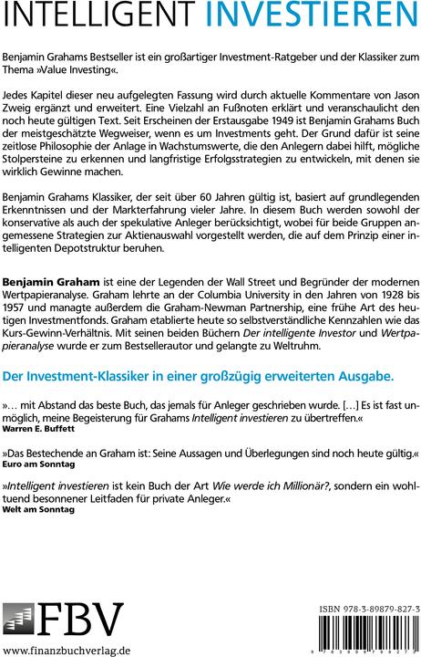 Produktbild Intelligent Investieren (Deutsch, Benjamin Graham, 2013)