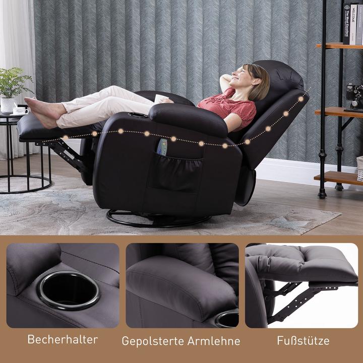 Image du produit Homcom Fauteuil de massage avec fonction bascule et fonction chaleur