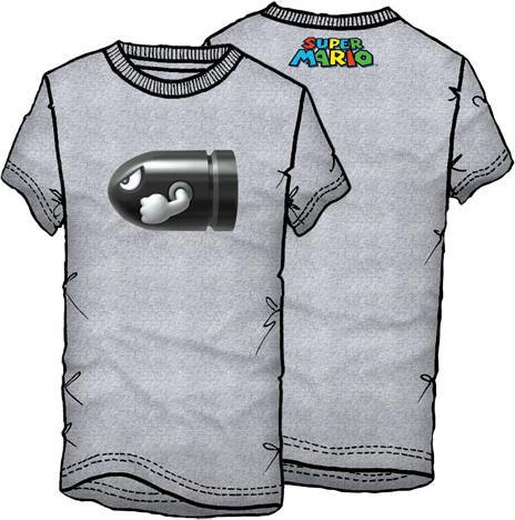 Super Mario Bros. Mens Supermario Bullet T-Shirt - Grey - xxl (XXL)
