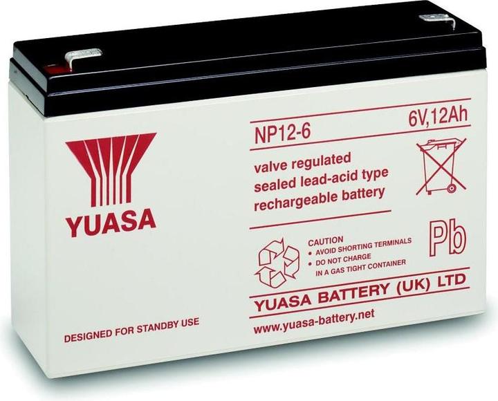 Image du produit Yuasa Akku NP12-6, mit Faston Steckkontakt 6,3mm breite (6 V, 12 Ah)
