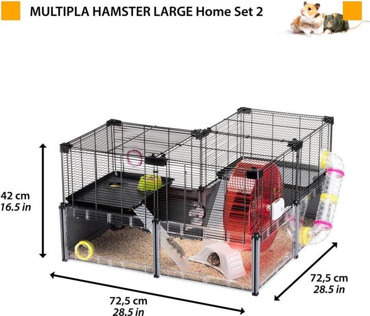 Actual product image Ferplast Multipla Hamster Large grey, 107.5x37.5x h 42cm (1 pc)