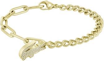 Lacoste - Women's gold-plated bracelet with crystals Crocodile 2040147