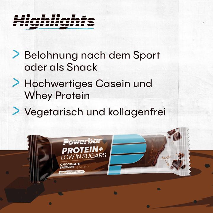 Produktbild Powerbar Protein Plus Low Sugar (Schokolade, Brownie, 16 Stk., 560 g)